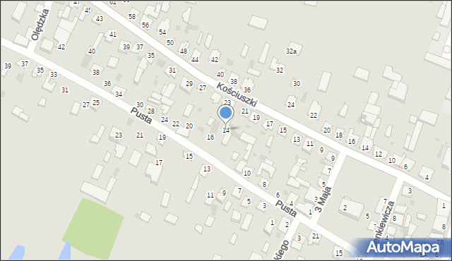 Mordy, Pusta, 14, mapa Mordy