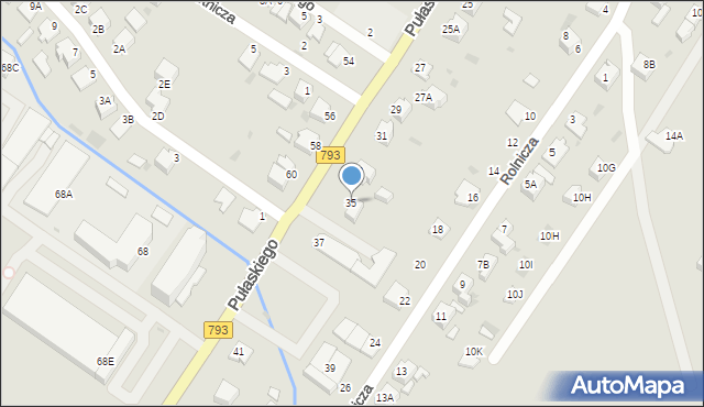 Myszków, Pułaskiego, 35, mapa Myszków