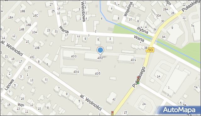 Myszków, Pułaskiego, 40/2, mapa Myszków