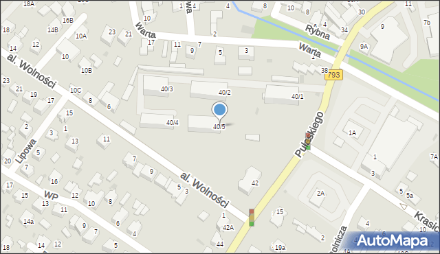 Myszków, Pułaskiego, 40/5, mapa Myszków
