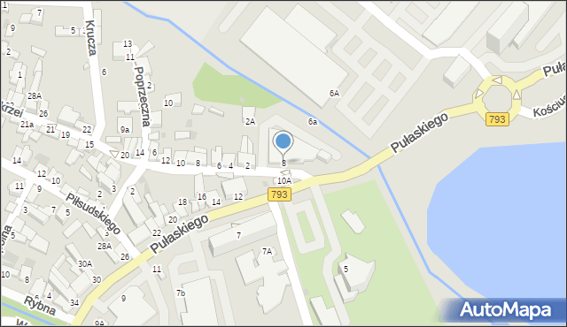 Myszków, Pułaskiego, 8, mapa Myszków