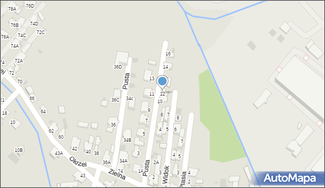 Myszków, Pusta, 12, mapa Myszków