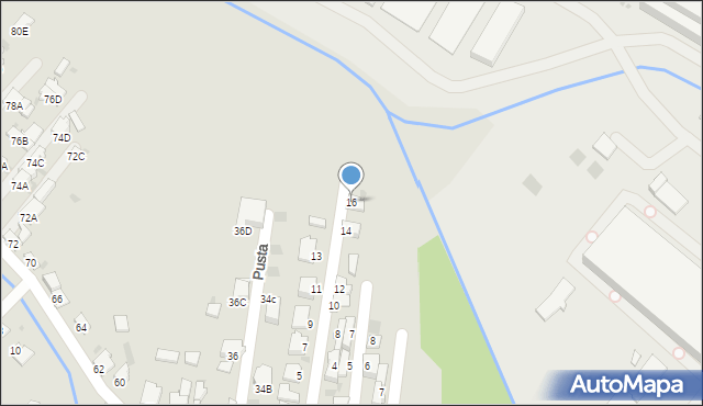 Myszków, Pusta, 16, mapa Myszków