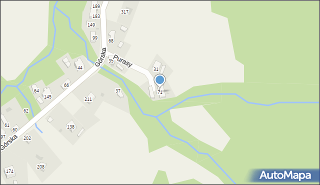 Nieledwia, Purasy, 71, mapa Nieledwia