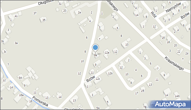 Nysa, Pułaskiego Kazimierza, gen., 9a, mapa Nysy