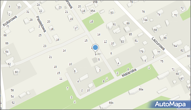 Odrano-Wola, Purpurowa, 7, mapa Odrano-Wola