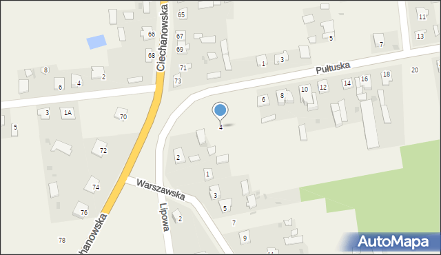 Ojrzeń, Pułtuska, 4, mapa Ojrzeń