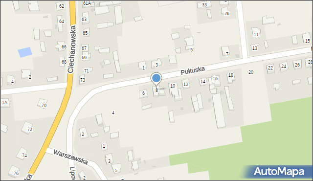 Ojrzeń, Pułtuska, 8, mapa Ojrzeń