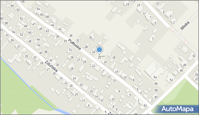 Okuniew, Pułtuska, 22, mapa Okuniew