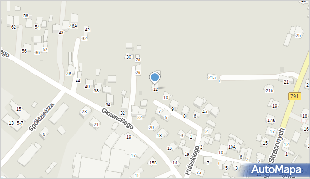 Olkusz, Pułaskiego Kazimierza, gen., 12, mapa Olkusz