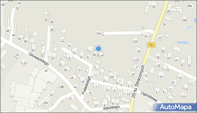 Olkusz, Pułaskiego Kazimierza, gen., 4b, mapa Olkusz