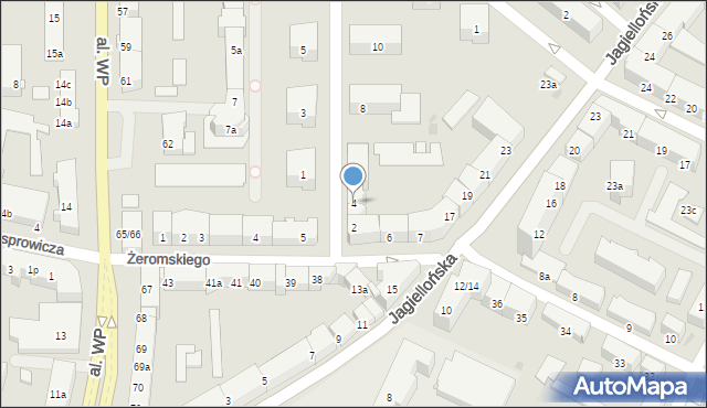 Olsztyn, Puszkina Aleksandra, 4, mapa Olsztyna