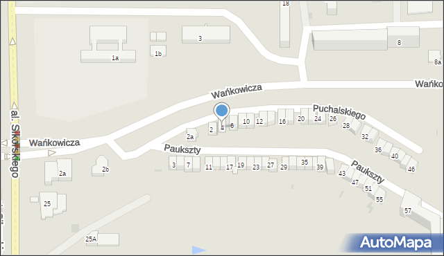 Olsztyn, Puchalskiego Włodzimierza, 4, mapa Olsztyna