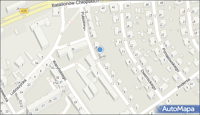 Opole, Pułaskiego Kazimierza, gen., 14, mapa Opola