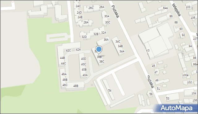 Opole, Pużaka Kazimierza, 38B, mapa Opola