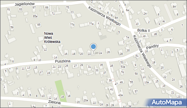 Opole, Puszkina Aleksandra, 22A, mapa Opola