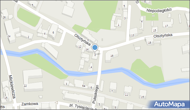 Ostróda, Pułaskiego Kazimierza, gen., 2, mapa Ostróda