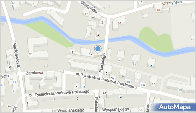 Ostróda, Pułaskiego Kazimierza, gen., 6, mapa Ostróda