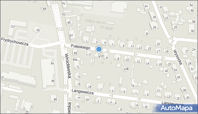 Ostrów Wielkopolski, Pułaskiego, 4, mapa Ostrów Wielkopolski