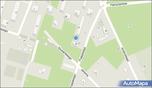 Otwock, Pułaskiego Kazimierza, gen., 14, mapa Otwock