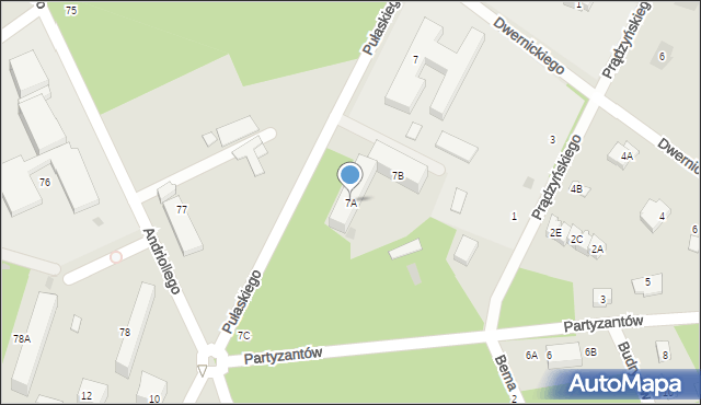 Otwock, Pułaskiego Kazimierza, gen., 7A, mapa Otwock