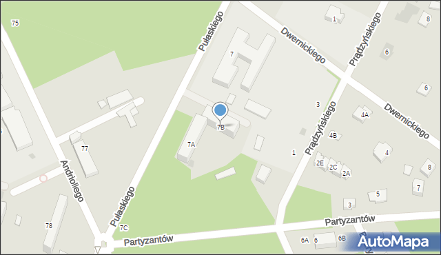 Otwock, Pułaskiego Kazimierza, gen., 7B, mapa Otwock