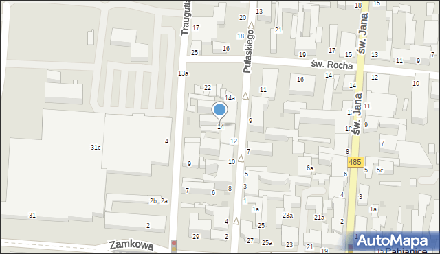 Pabianice, Pułaskiego Kazimierza, gen., 14, mapa Pabianic