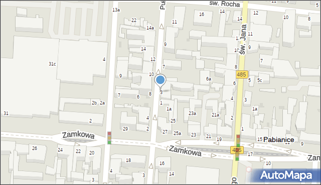 Pabianice, Pułaskiego Kazimierza, gen., 3, mapa Pabianic