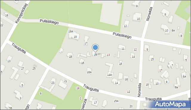 Piaseczno, Pułaskiego, 15, mapa Piaseczno