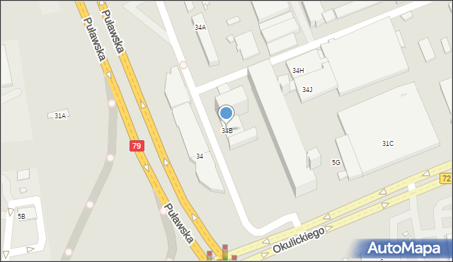 Piaseczno, Puławska, 34B, mapa Piaseczno