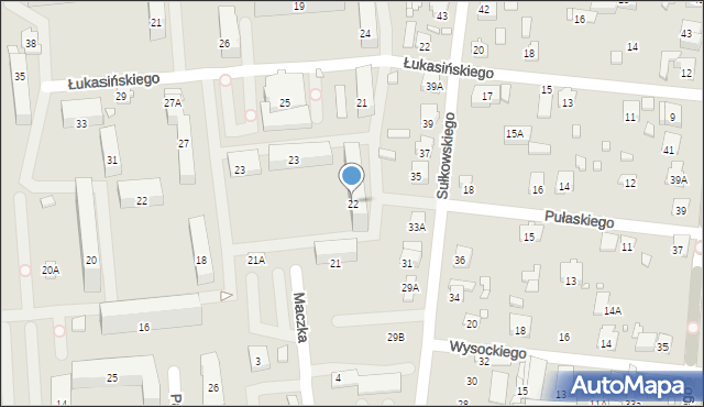 Piastów, Pułaskiego Kazimierza, gen., 22, mapa Piastów