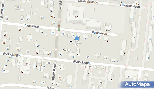 Piastów, Pułaskiego Kazimierza, gen., 5C, mapa Piastów