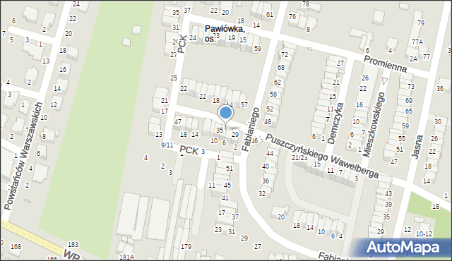Piotrków Trybunalski, Puszczyńskiego Wawelberga Tadeusza, 33, mapa Piotrków Trybunalski