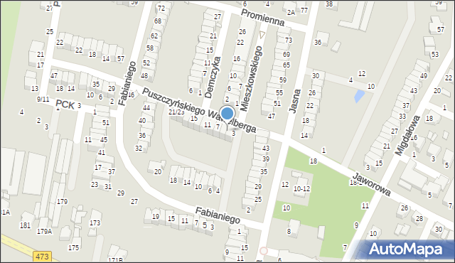 Piotrków Trybunalski, Puszczyńskiego Wawelberga Tadeusza, 5, mapa Piotrków Trybunalski
