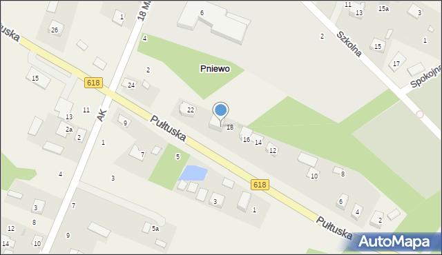 Pniewo, Pułtuska, 20, mapa Pniewo