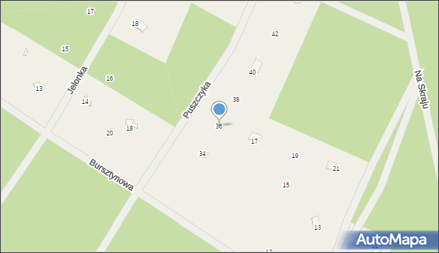 Popowo-Letnisko, Puszczyka, 36, mapa Popowo-Letnisko