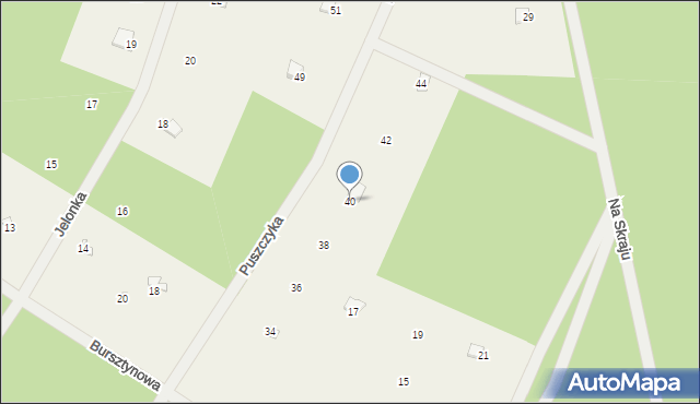 Popowo-Letnisko, Puszczyka, 40, mapa Popowo-Letnisko