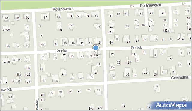 Poznań, Pucka, 19a, mapa Poznania