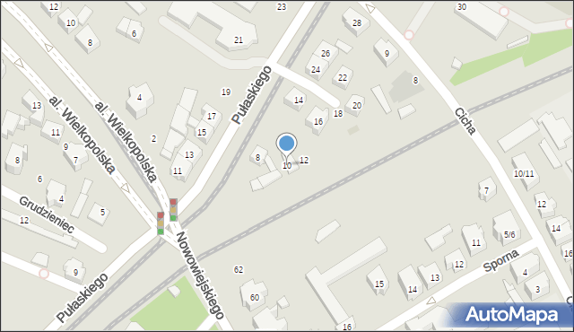 Poznań, Pułaskiego Kazimierza, gen., 10, mapa Poznania