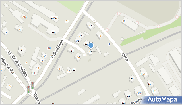 Poznań, Pułaskiego Kazimierza, gen., 20, mapa Poznania
