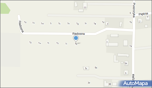 Prażmów, Puszczyka, 7p, mapa Prażmów