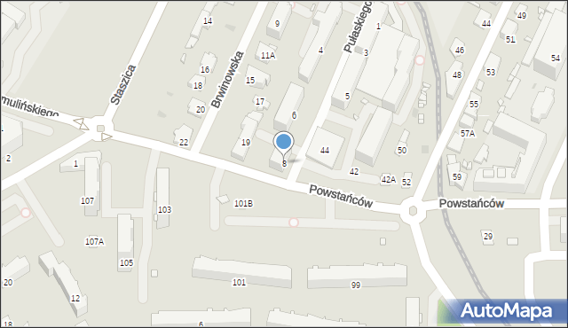 Pruszków, Pułaskiego Kazimierza, gen., 8, mapa Pruszków