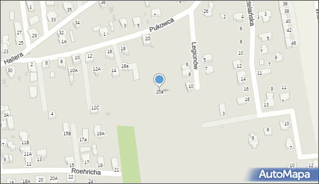Pszczyna, Pukowca Józefa, hm., 20a, mapa Pszczyny