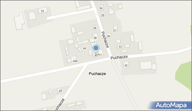 Puchacze, Puchacze, 40, mapa Puchacze