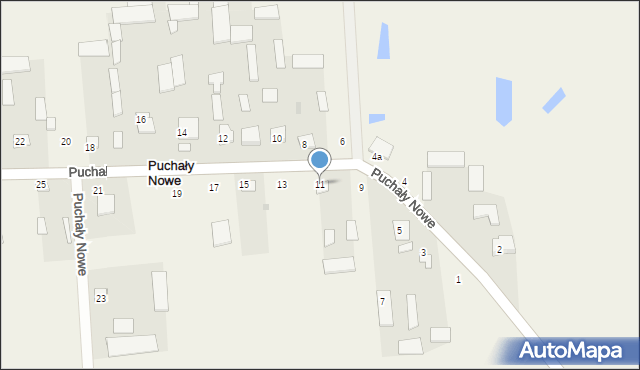 Puchały Nowe, Puchały Nowe, 11, mapa Puchały Nowe