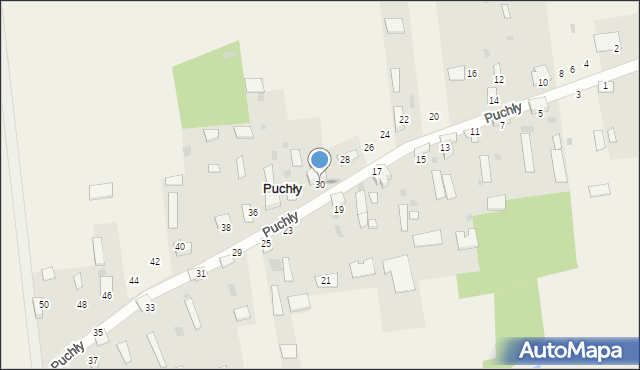 Puchły, Puchły, 30, mapa Puchły