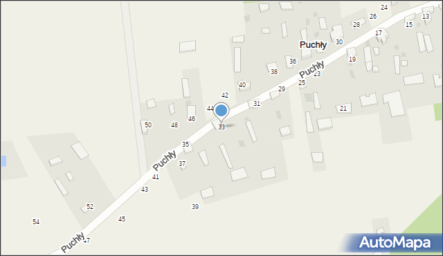Puchły, Puchły, 33, mapa Puchły