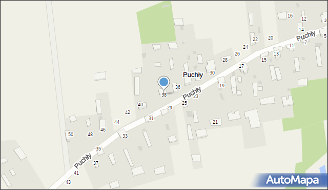 Puchły, Puchły, 38, mapa Puchły