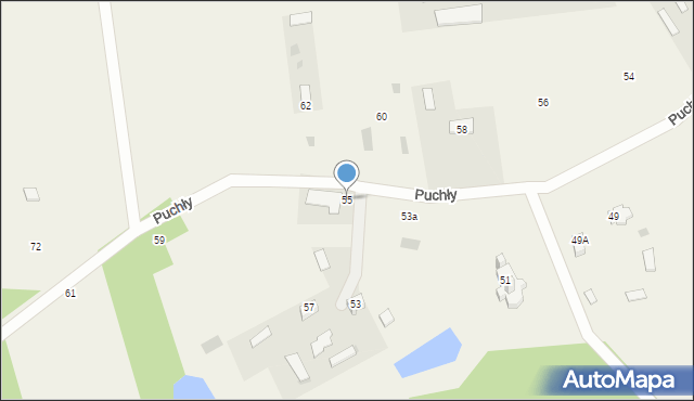Puchły, Puchły, 55, mapa Puchły