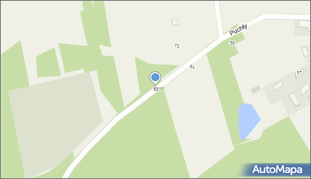 Puchły, Puchły, 63, mapa Puchły